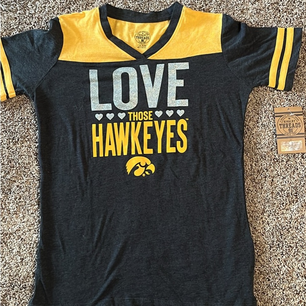 New! Iowa Hawkeyes short sleeve tee size 14/16